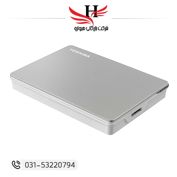 هارد اکسترنال توشیبا Toshiba Canvio Flex ظرفیت ۲ ترابایت با رابط USB 3.2 Type-A، مناسب بکاپ و آرشیو اطلاعات؛ فروش و پخش عمده توسط بازرگانی هیوارو نمایندگی شهرستان شهرضا استان اصفهان و استان تهران